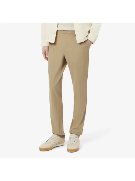 Lacoste Miejskie Spodnie Z Elastycznej Tkaniny Slim Fit beżowy