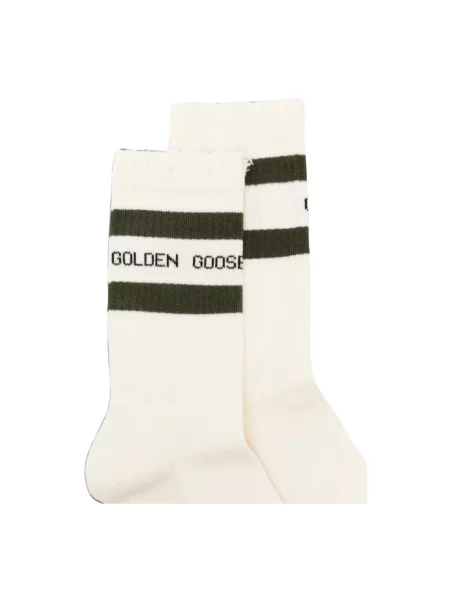 Skarpety Golden Goose z logo beżowe