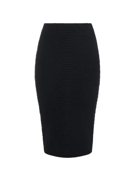 Fustă Elisabetta Franchi tricotate cu model piele de șarpe negru