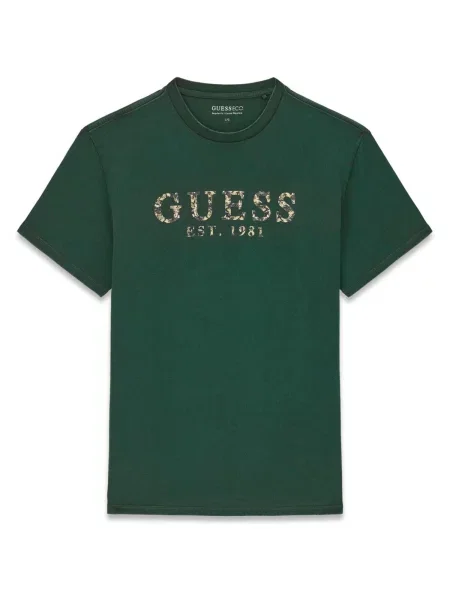 Tricou Guess cu autograf verde