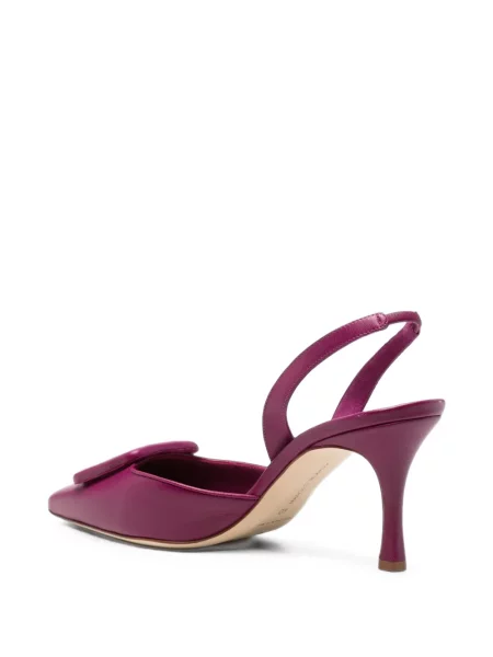 Pantofi cu toc Manolo Blahnik cu cataramă slingback violet