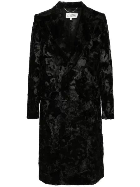 Palton Mm6 Maison Margiela din jacard negru