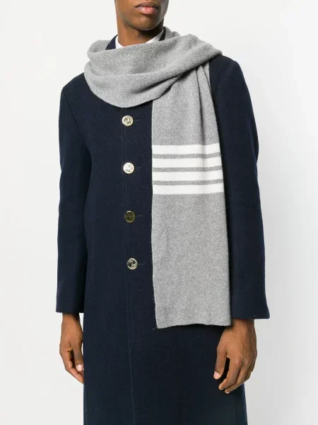 Dryžuotas šalikas Thom Browne pilka