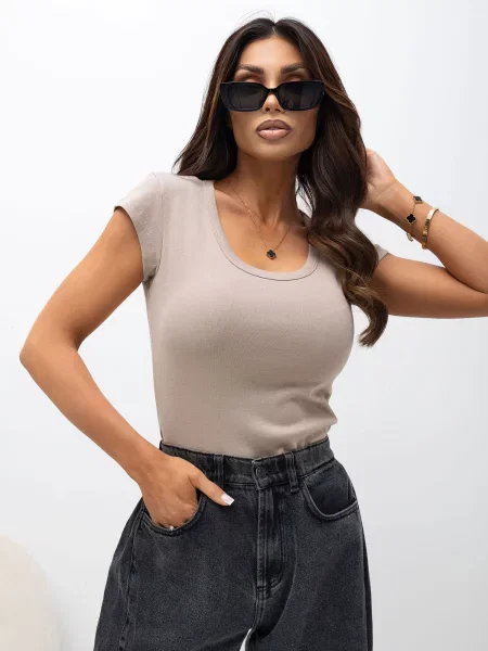 Gulerat tricou Rue Paris bej