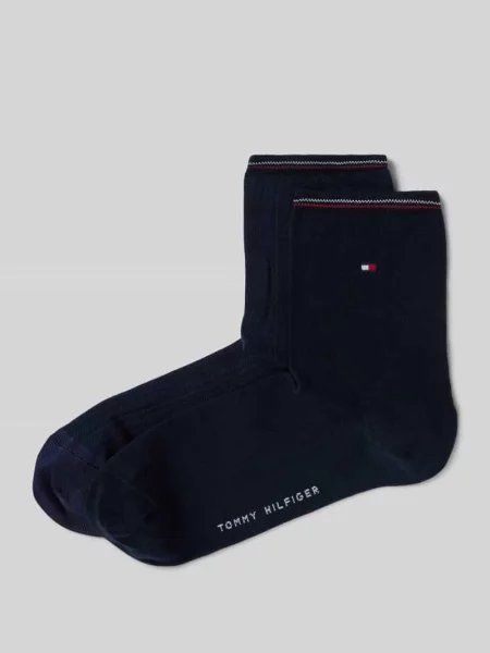 Skarpety z elastycznymi ściągaczami w zestawie 2 szt. Tommy Hilfiger granatowe