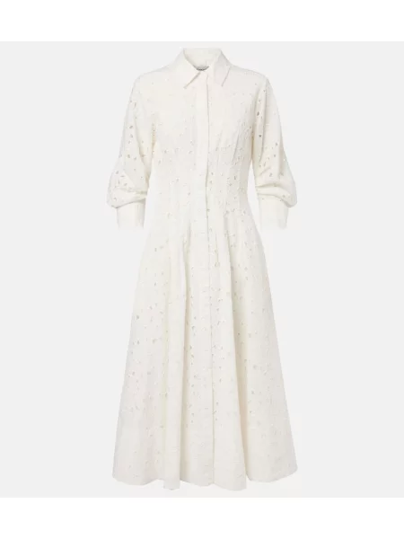 Rochie midi Simkhai cu broderie până la genunchi de costum alb