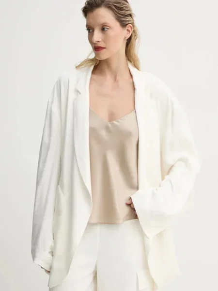 MMC STUDIO marynarka niezapinana gładka FRAKTA.MARYNARKA beżowy