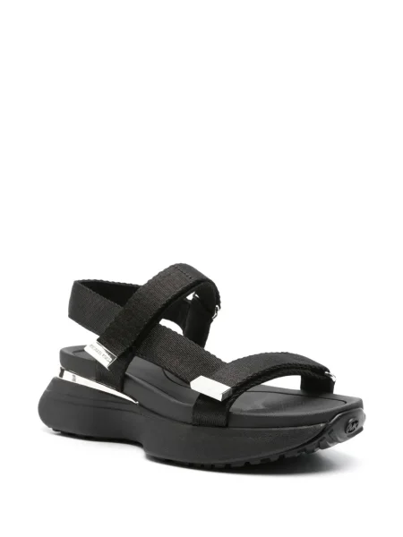 Sneakerși Michael Michael Kors cu funde din piele cu pană negru