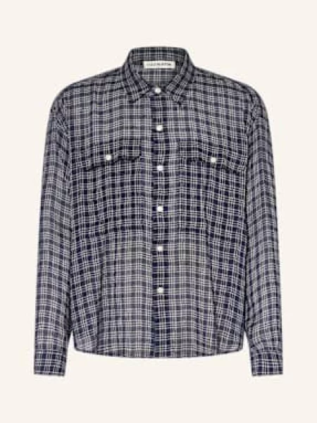 Cole Buxton Košile Kayce Comfort Fit Se Lnem tmavě modrá bílá