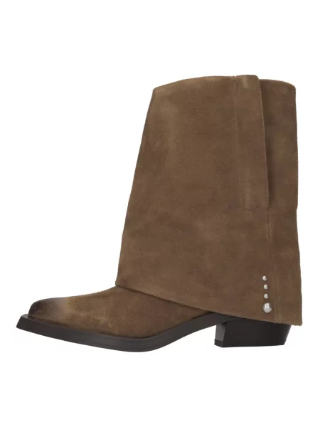 Lniane buty do kostki Ash brązowe