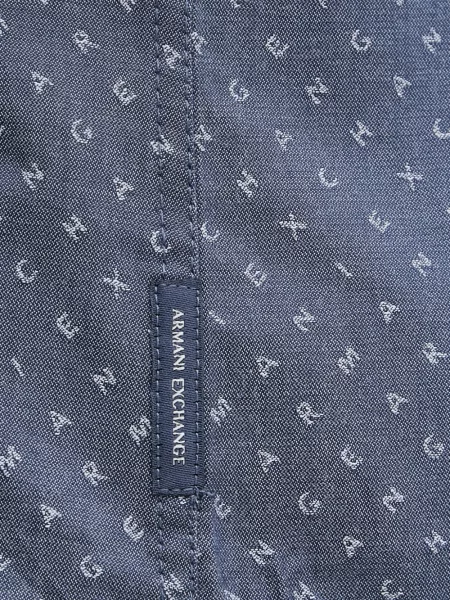 Lung cămașă Armani Exchange cu imagine albastru