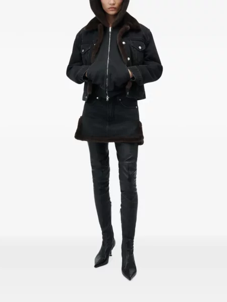 Fustă din denim Alexander Wang nurcă negru