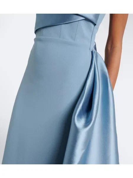 Rochie Solace London din satin drapată albastru