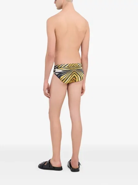 Slip de baie Roberto Cavalli cu imagine negru