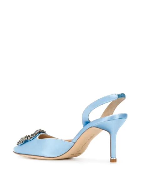 Pantofi cu toc Manolo Blahnik slingback albastru