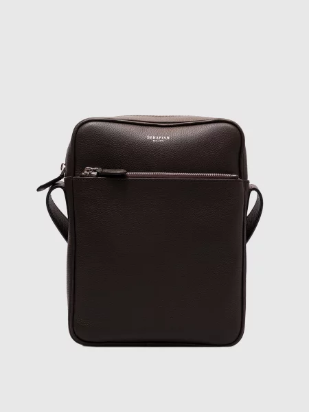 Кожаная сумка Serapian коричневая