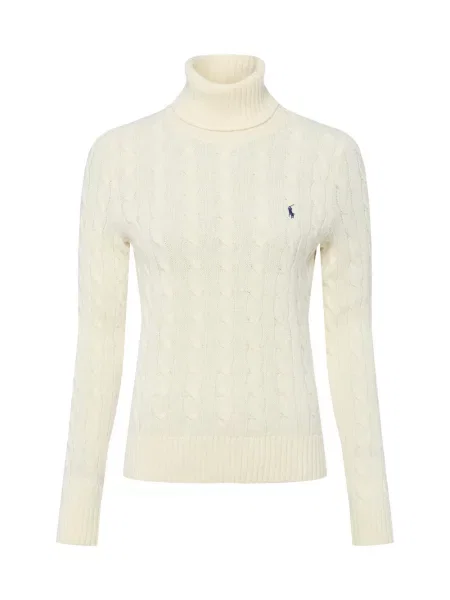 Polo Ralph Lauren Wełniany sweter z zawartością kaszmiru Kobiety Kaszmir jednolity S biały