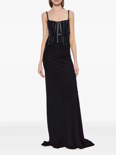 Rochie maxi Dsquared2 cu bretele negru
