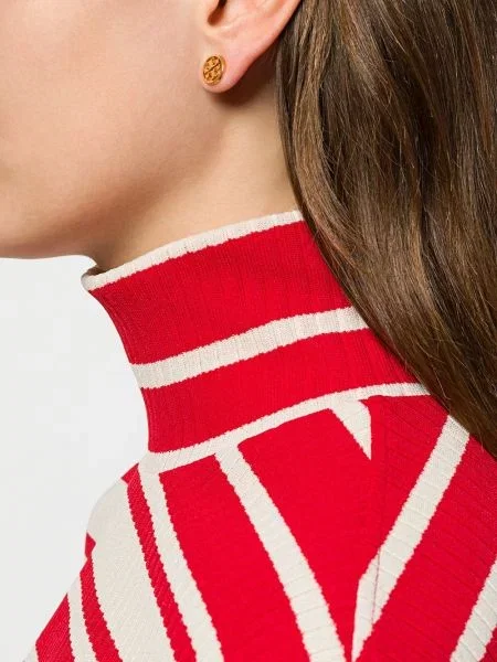 Auskarai Tory Burch su autografu auksinė