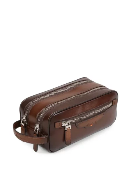 Geantă Santoni din piele maro