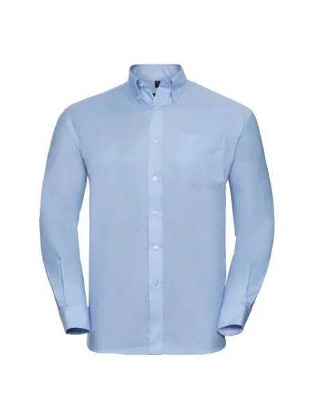 Srajca Russell z dolgimi rokavi keper modra