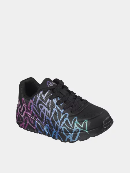 Дитячі Кросівки повсякденні Skechers UNO LITE штучна шкіра чорний