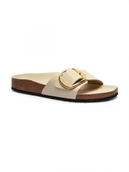 Birkenstock Bőr papucs Madrid BB LENA High Shine Ecru HEX