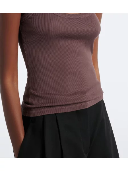 Top Jacquemus din jerseu maro