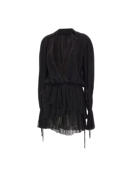 Lniana sukienka Blumarine czarna