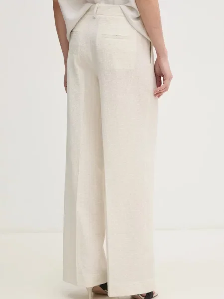 Kalhoty Calvin Klein široké high waist béžová