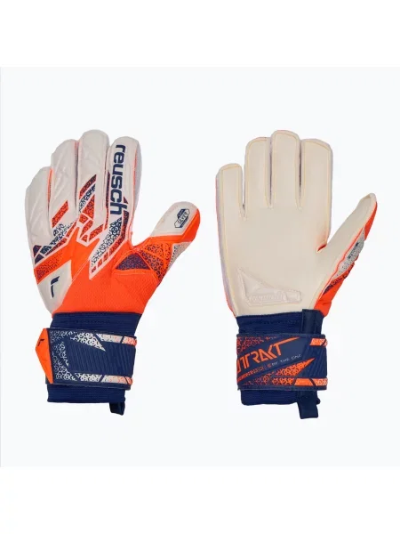 Вратарски ръкавици Reusch Attrakt Silver Junior shocking orange/energize blue синьо