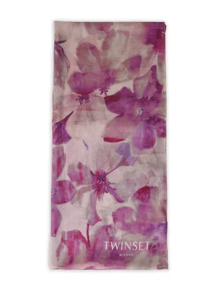 Fular Twinset cu model floral violet