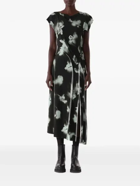Rochie midi Jason Wu Collection cu model floral cu imagine asimetrică verde