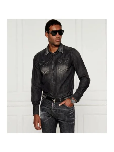 De blugi cămașă Classic Western negru