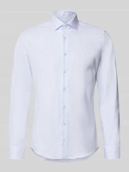 Koszula o kroju slim fit z czystej bawełny model Spread Kent' Seidensticker błękitna