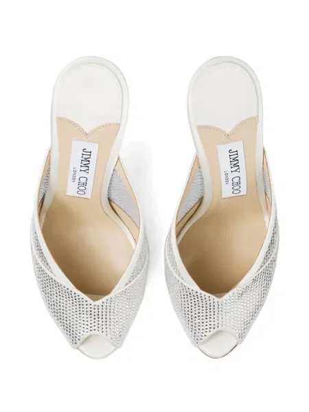 Papuci tip mules Jimmy Choo alb