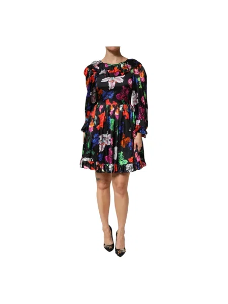 Sukienka mini Msgm w kwiatki czarna