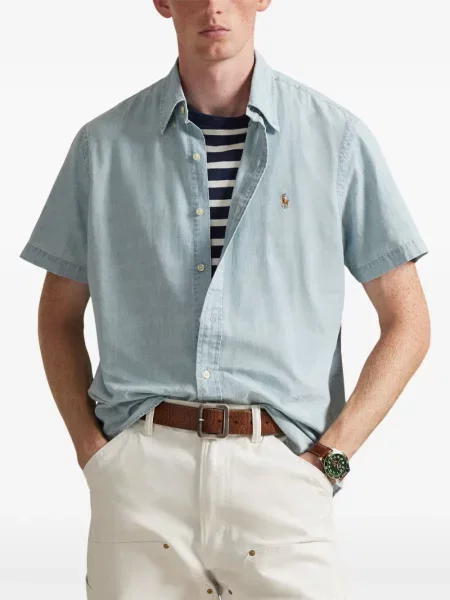 Tricou polo Polo Ralph Lauren cu autograf cu 5 buzunare în carouri gri