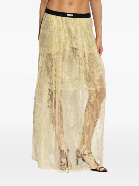 Fusta maxi Munthe cu model floral din dantelă galben