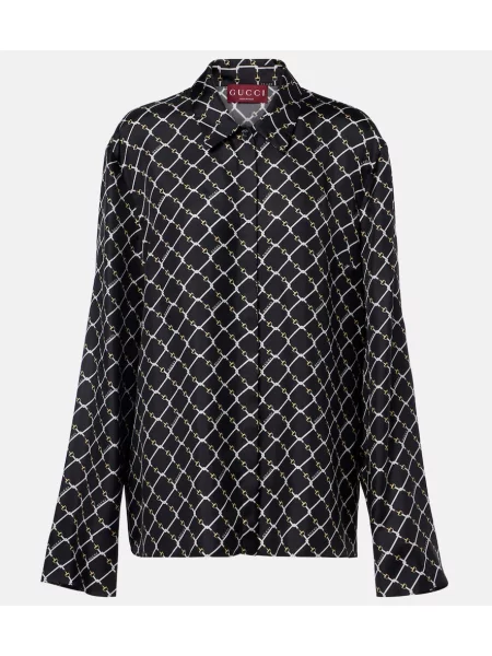 Cămașă Gucci de mătase negru