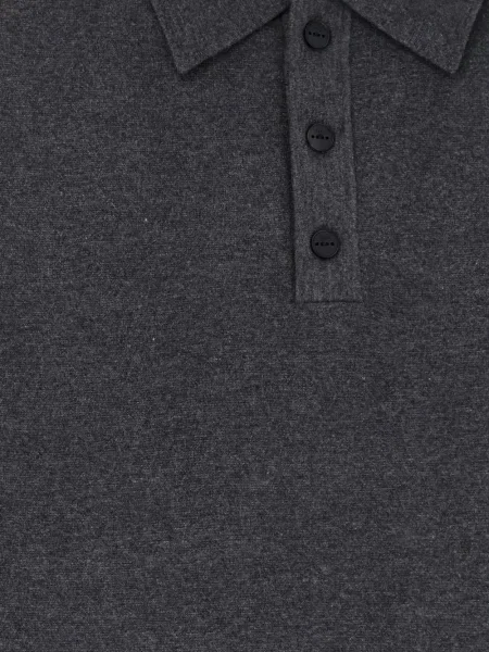 Lung tricou polo Hevo gri