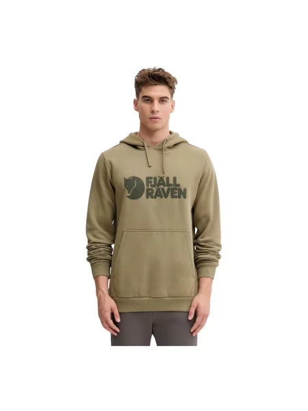 Bluza Fjällräven Logo Hoodie light olive zielona