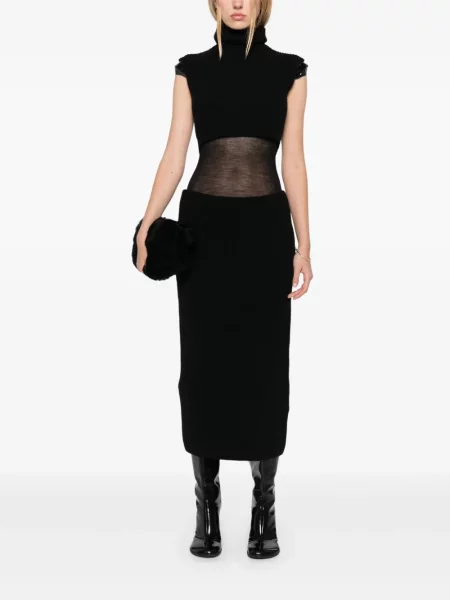 Rochie midi Sportmax până la genunchi de costum negru