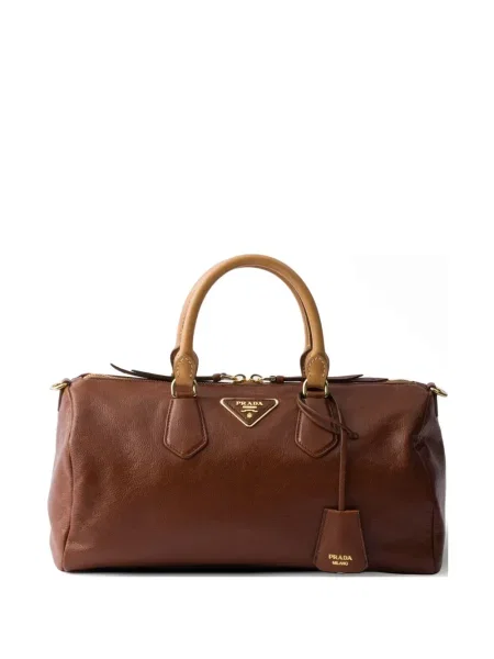 Top Prada din piele maro