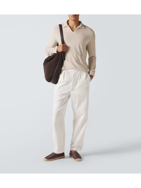 Tricou polo Fedeli din material terry bej