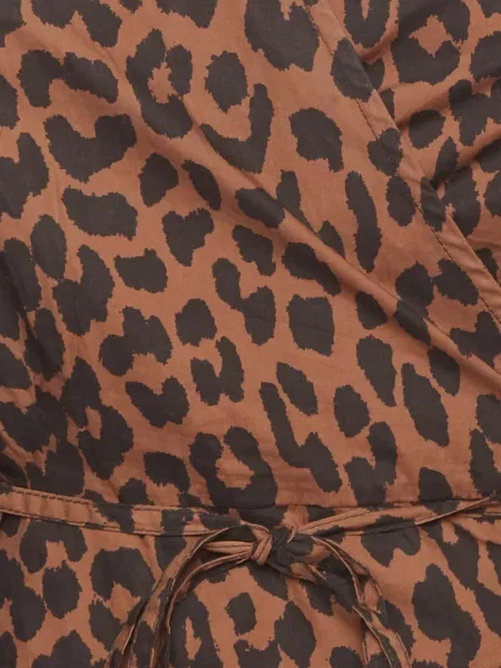 Top Ganni cu imagine cu model leopard plic maro