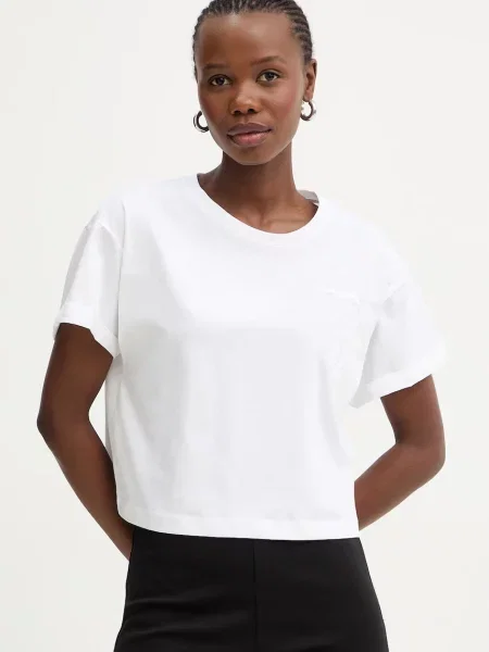 Twinset tricou oversized de damă din alb