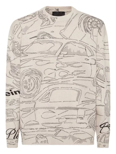 Pulover Philipp Plein alb