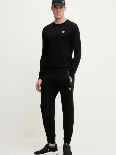 Bluzka z długim rękawem Emporio Armani Ea7 z długim rękawem czarna
