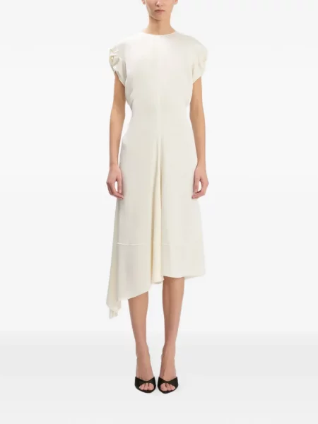Rochie midi Victoria Beckham asimetrică alb